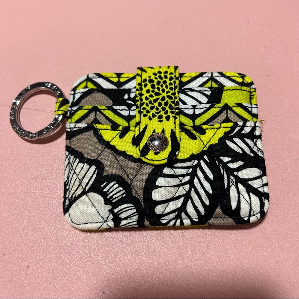 Vera Bradley‎ Lime Green Gray Cardholder Keychain